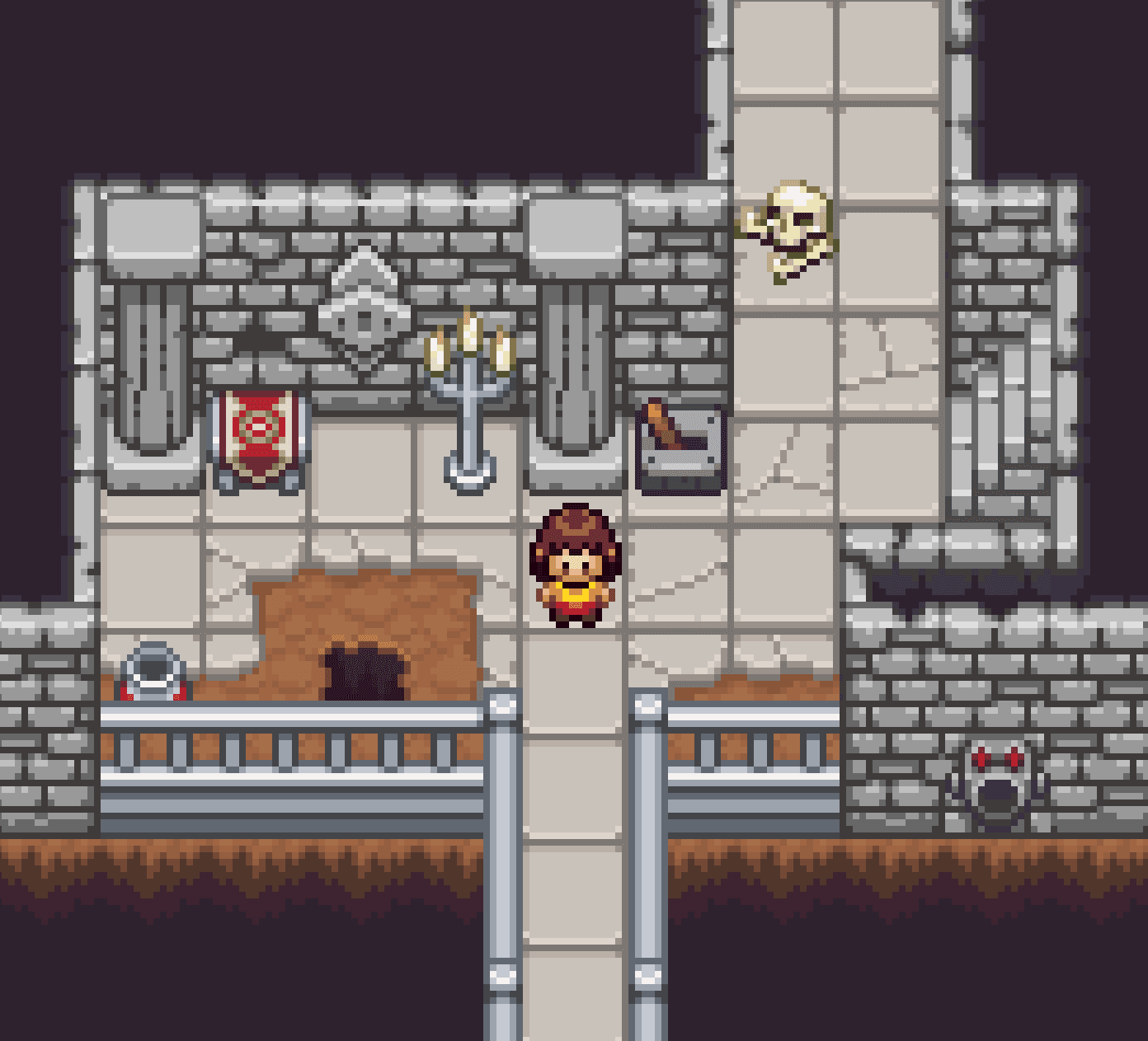 2D topdown pixelart underground crypt