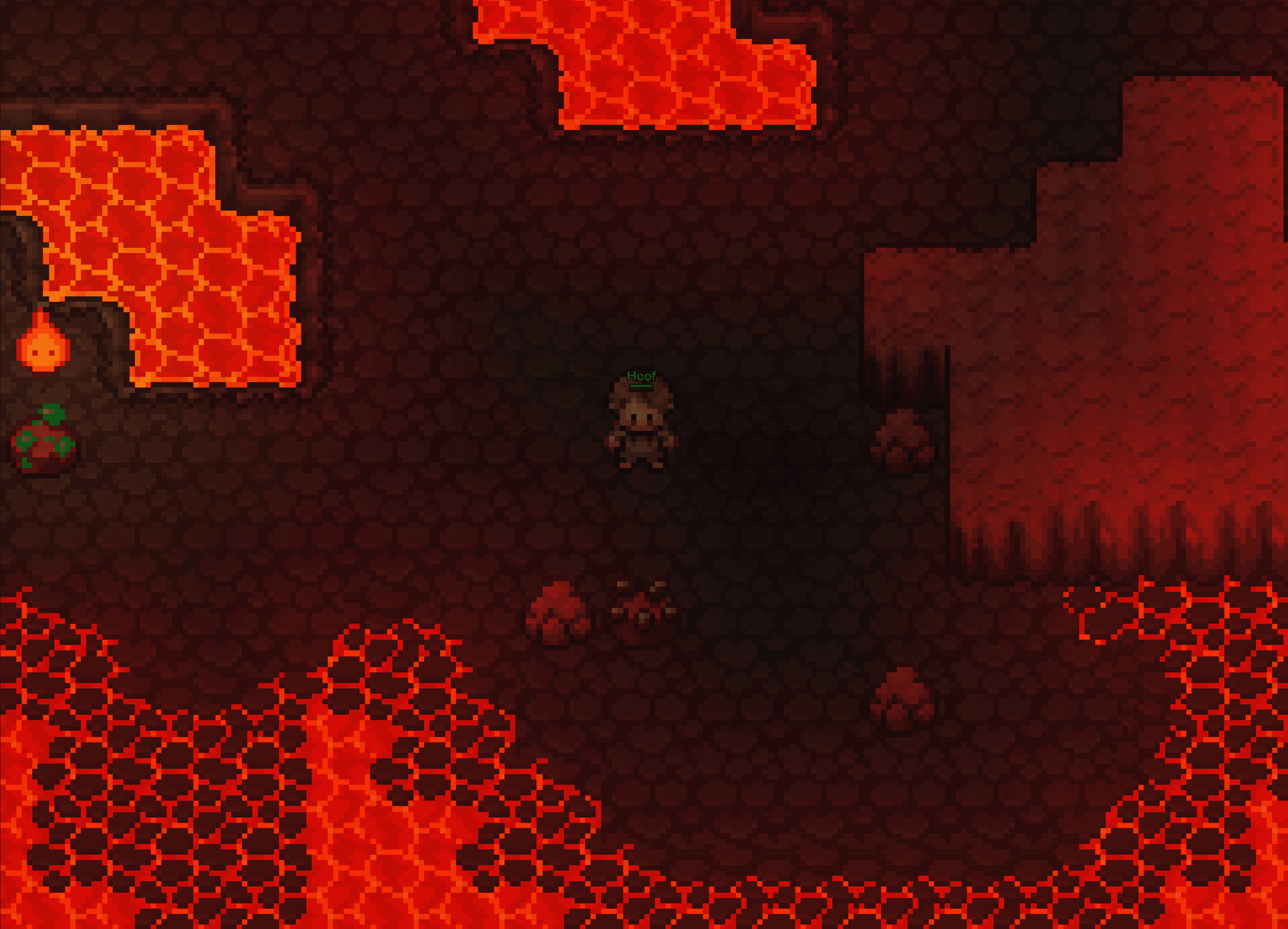 Pixel art lava cave